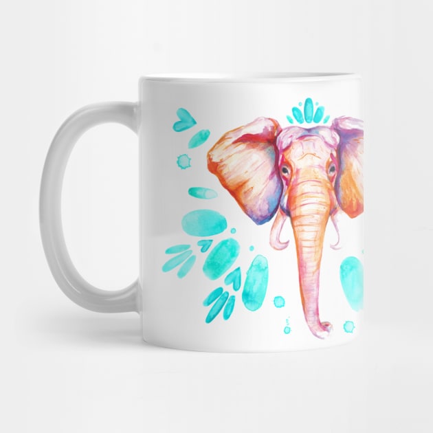 Bright Watercolor Elephant by aterkaderk